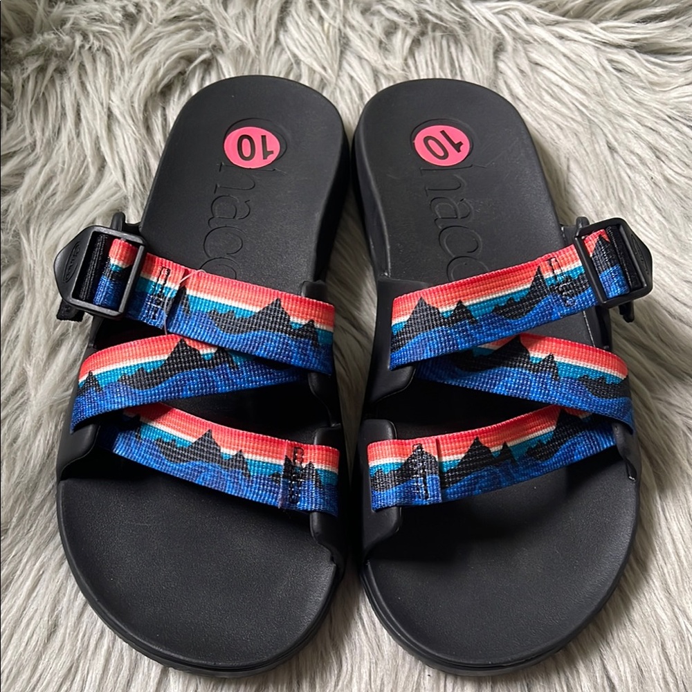 Chaco Black and Red Sandals with Sporty Straps